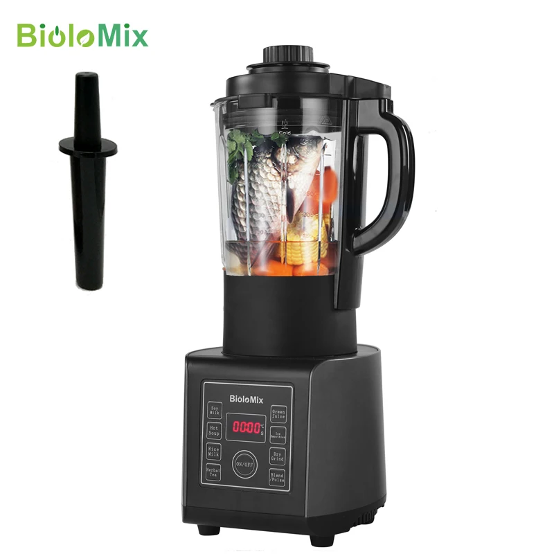 BioloMix 1.75L Glass Jar Digital Cooking Blender Hot Soup Maker Mixer Juicer Food Grinder Processor With Heating Function