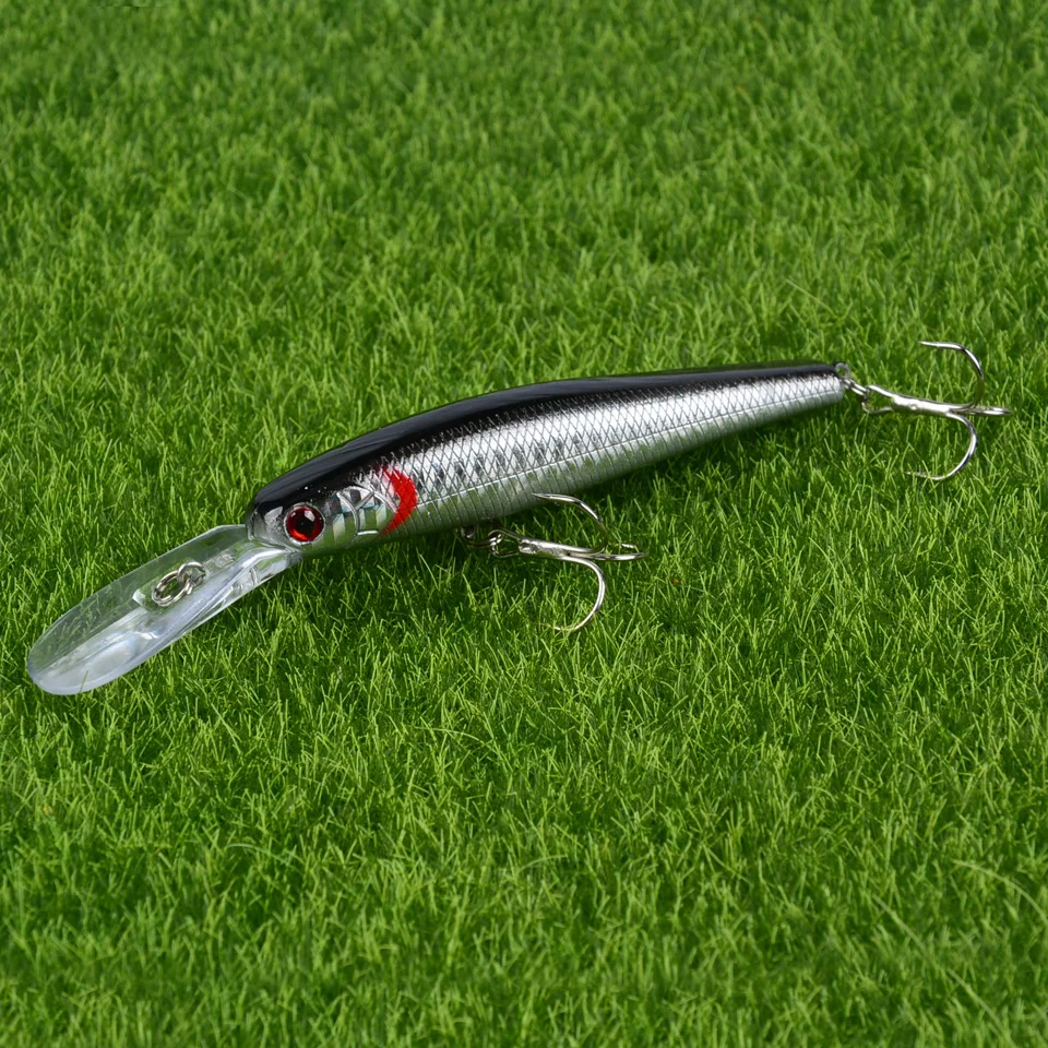 LINGYUE 1PCS Big Minnow Hard Crankbait 12.5cm/14g Fishing Lure Deep Diving Wobbler 4# Treble Hooks Artificial Bait Pesca H076