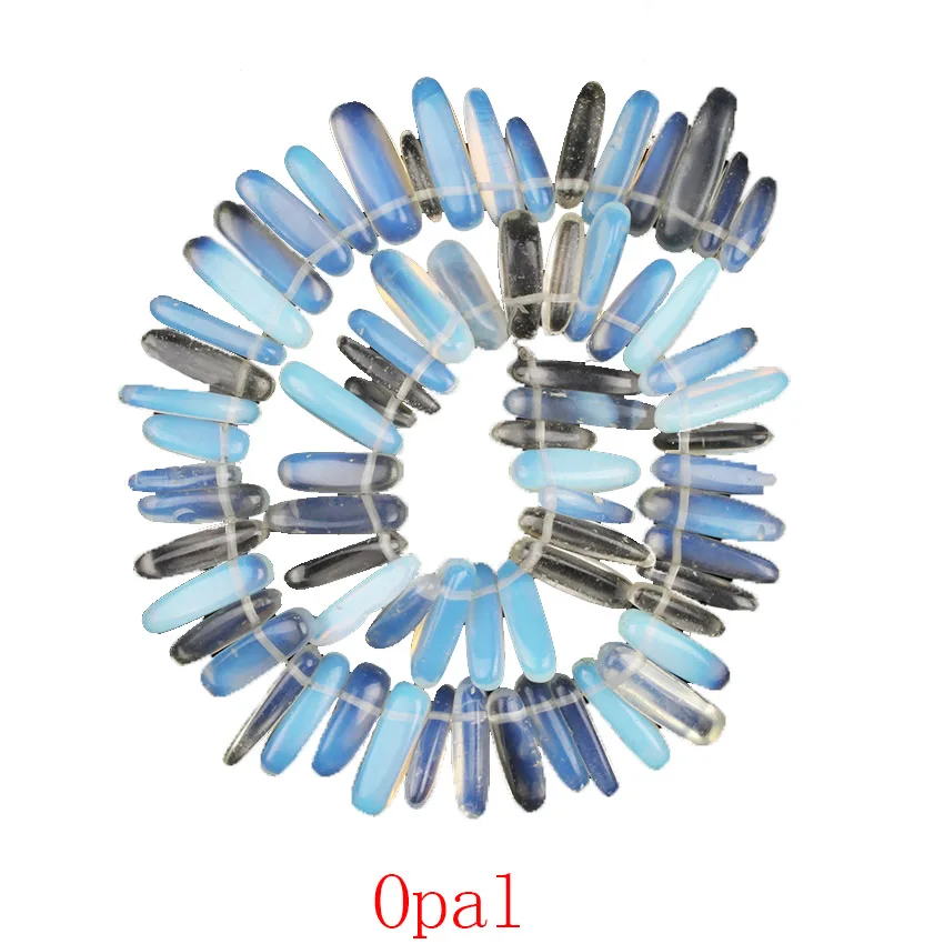 13 Design 12-19mm Opal Crystal Natural Stone Gravel Materials Stick Shape Gems Loose Beads Strand 16\