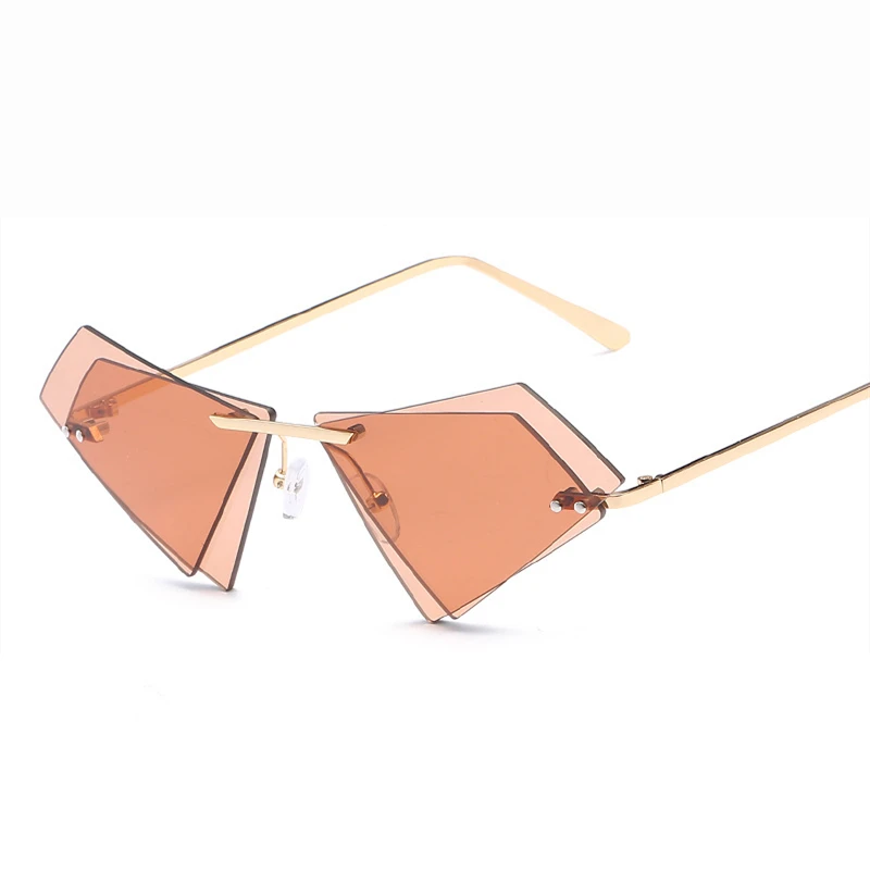 New fashion european american hot selling men women sunglasses trend double triangle ocean film decorate tourism glasses