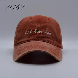 2018 dad hat solid washed baseball caps women men bad hair day letter embroidery couple cap pink black trucker hat