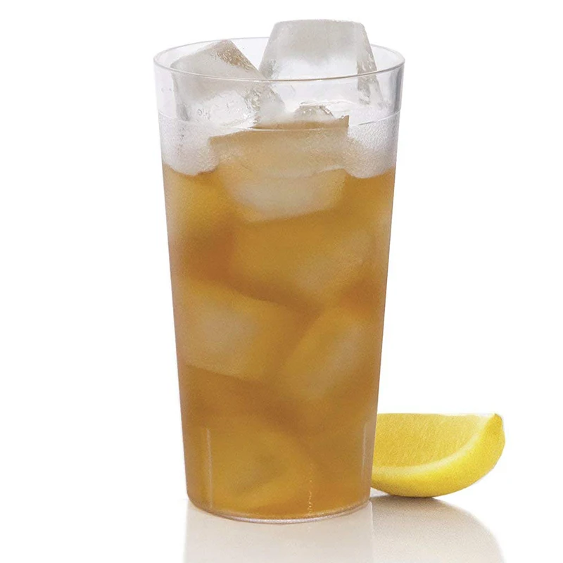 6pcs Beverage Transparency Clear Cups Plastic Restaurant Reusable Drinking Cup Cafe Break Resistant Water Tumblers 9.5/12/16OZ