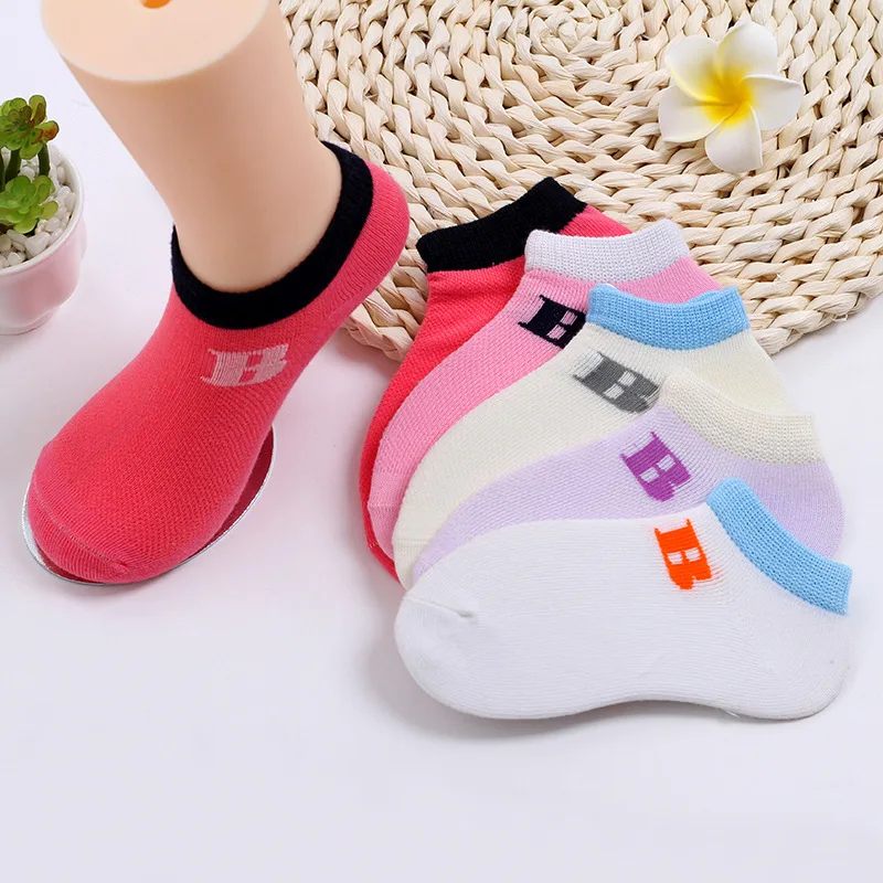 

5Pcs Boys Girls Sports Socks Cartoon Children Socks Full Cotton Baby Shallow Mouth Socks Kids Invisible Boat Sock For Baby 1-10T