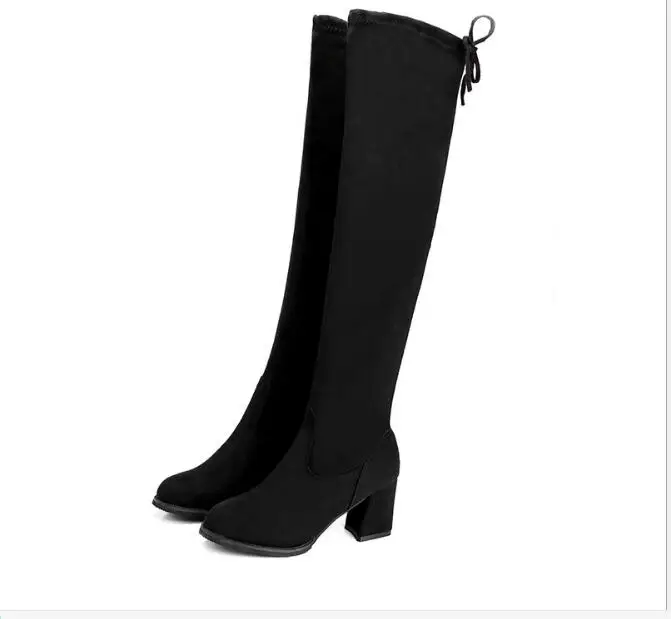 Kobiety Casual Over the Knee boots shoes Winter women Female Round Toe Platform high heels pumps Warm Boots lady Thigh High Boots