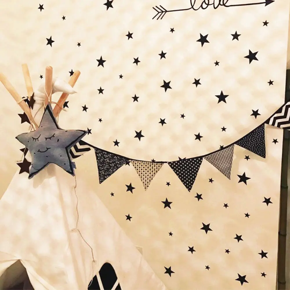 Calcomanías de pared de estrellas para bebé, pegatinas de arte para guardería, dormitorio, decoración del hogar, Mural autoadhesivo, papel tapiz