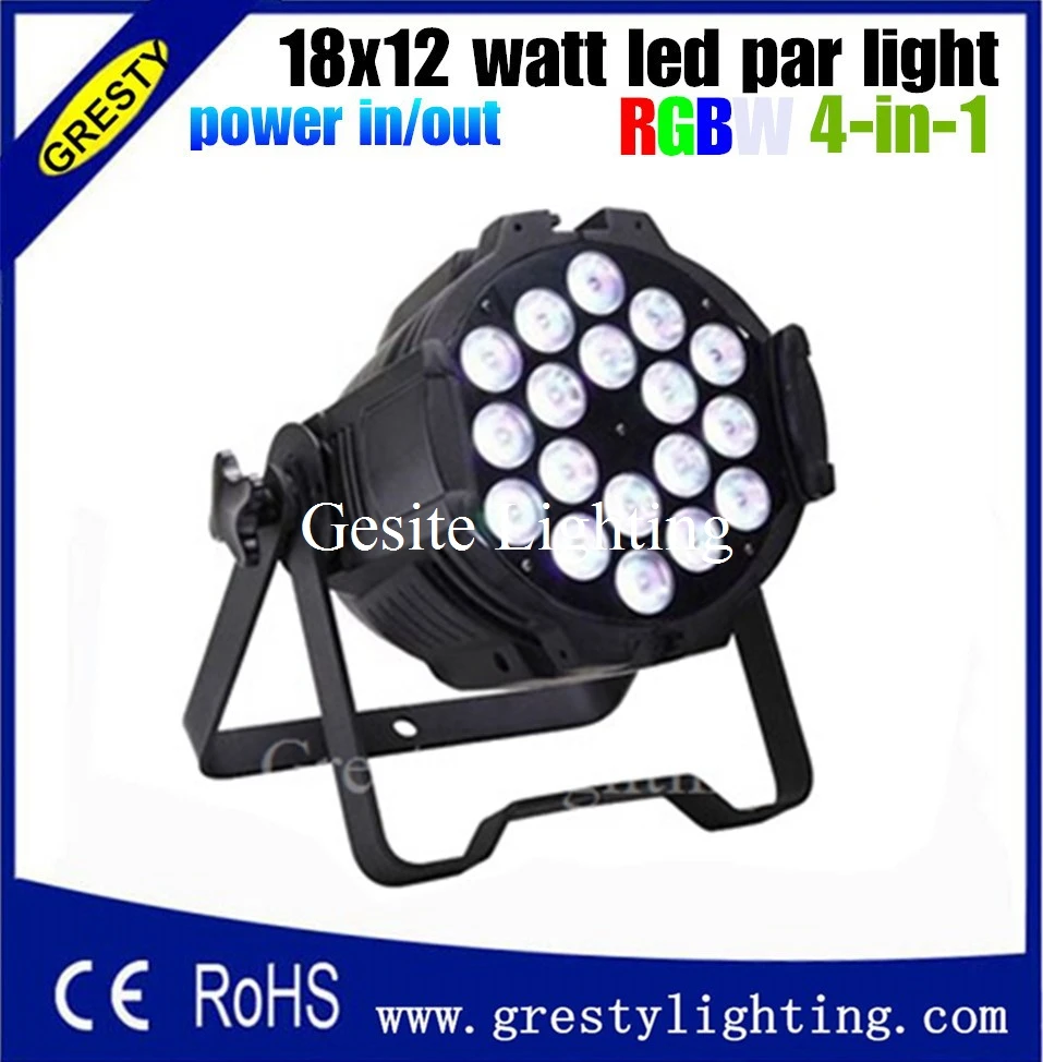 6 pieces/lot 18x12W RGBW 4in1 led par light DMX512 led Stage lighting for sale power in power out