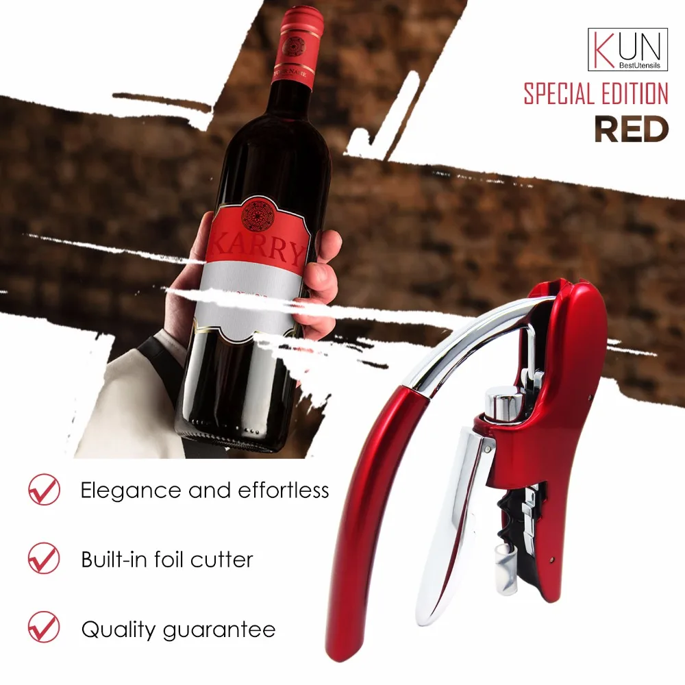 Professional Zinc Alloy Power Wine Opener Bottle Corkscrew Opener Built-in Foil Cutter Premium Rabbit Lever Corkscrew for Wine
