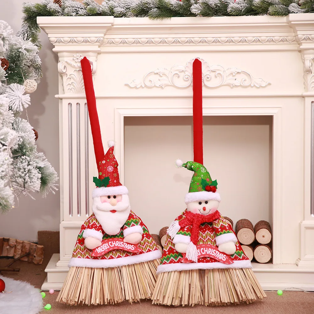 New Year Christmas decoration Xmas broom set shopping hotel broom kerst holiday home creative navidad dress up weihnachten AB318