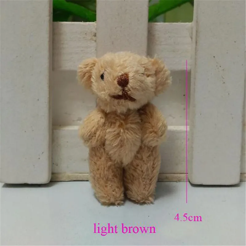 8PCS Mini Plush Bare Bears Toy Small Pendant Lattice Long-Hair Joint Bear Soft Stuffed Toys For Kid Wholesale 4.5CM HANDANWEIRAN