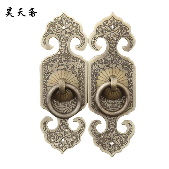 

[Haotian vegetarian] Chinese antique Ming and Qing furniture handle copper door handle fittings copper live HTC-195