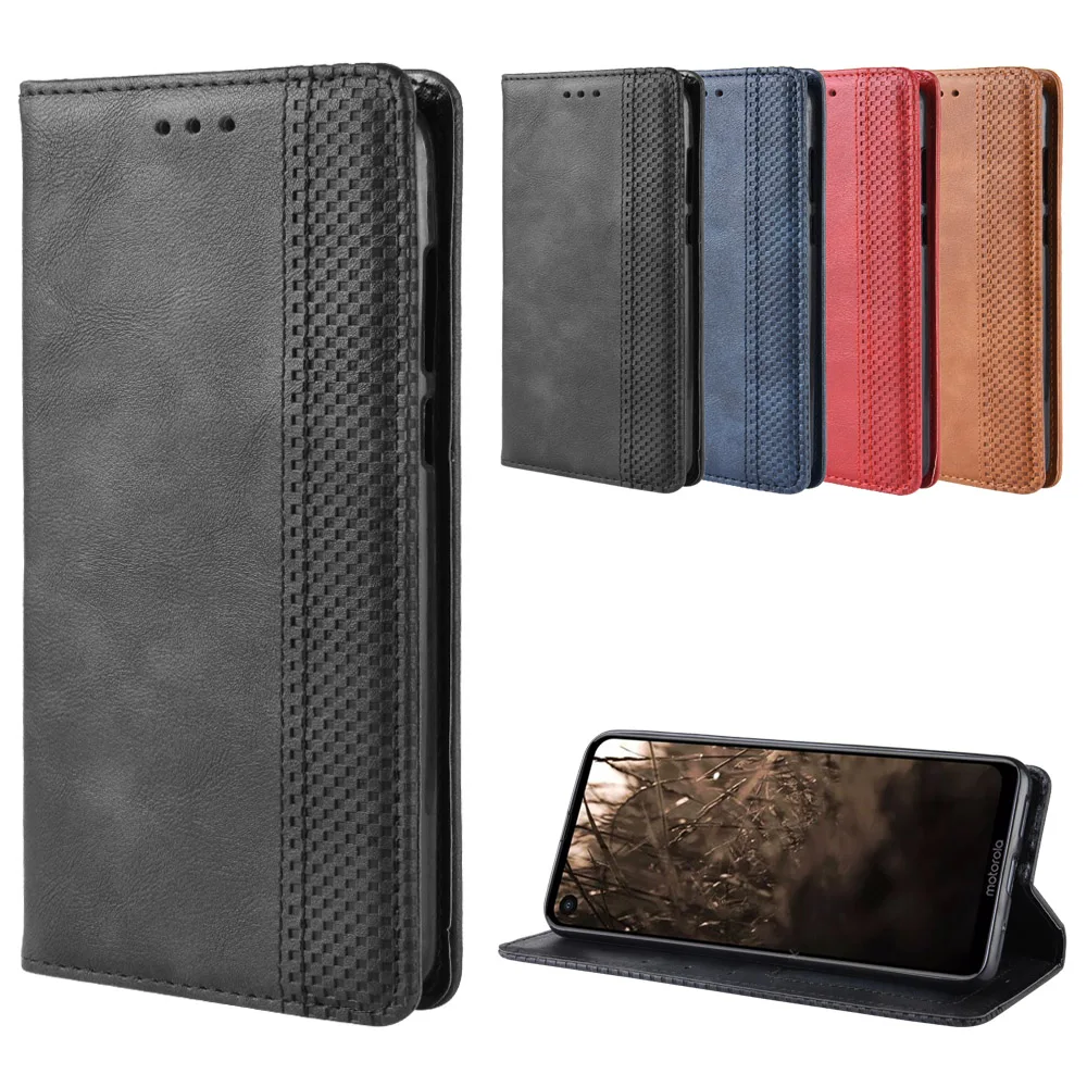 For Motorola One Vision Case Wallet Flip Style Leather Vintage Phone Cover For Motorola One Vision XT1970-1/3 with Photo frame