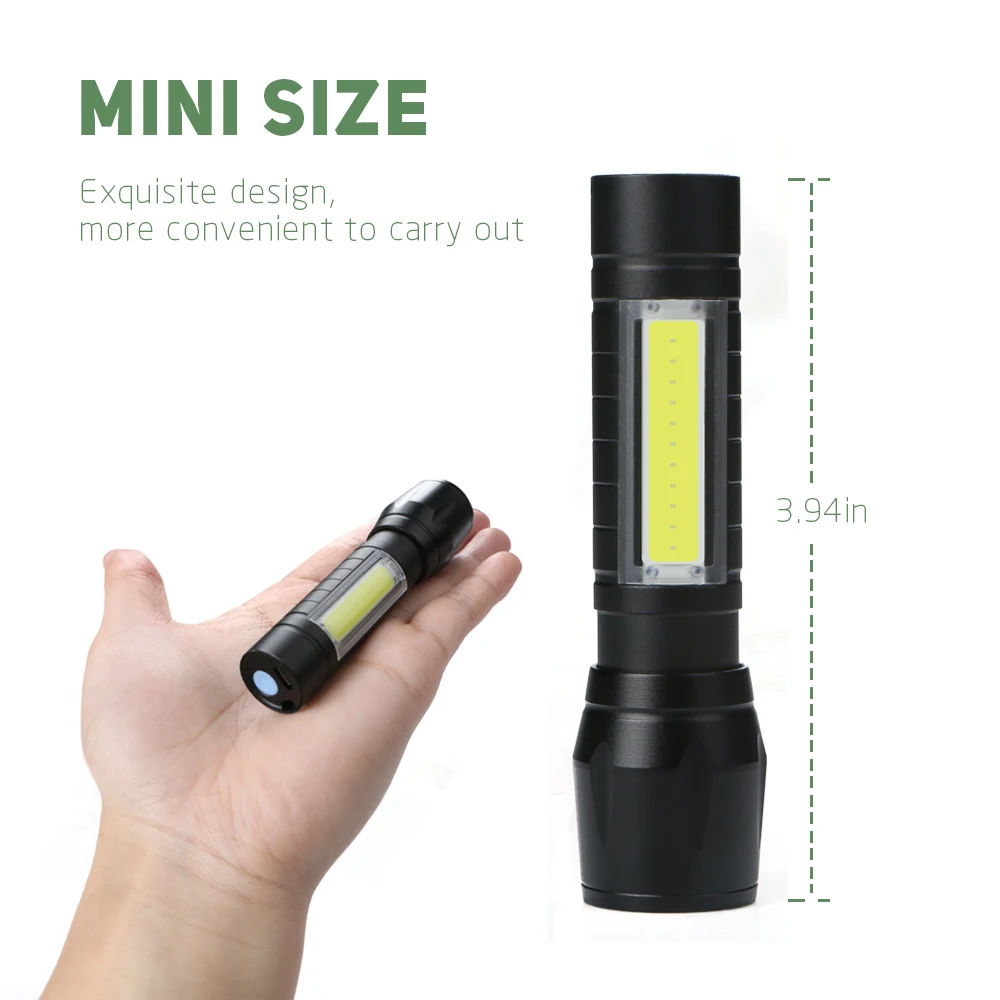 USB Handy ที่มีประสิทธิภาพ COB LED ไฟฉายชาร์จไฟฉาย USB แม่เหล็กแสงแฟลช Camping โคมไฟ