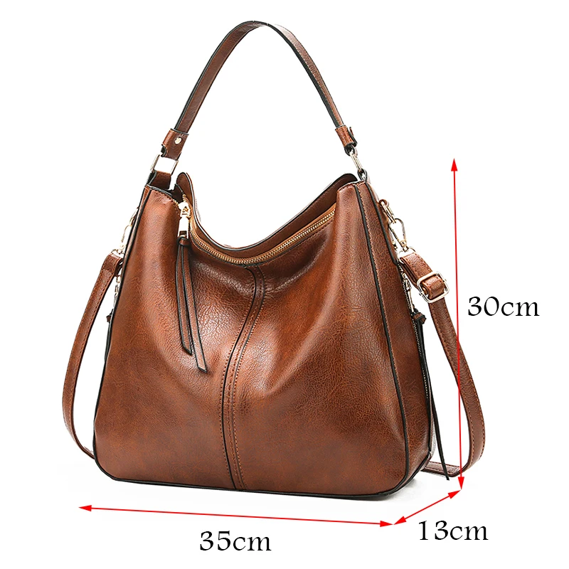 2020 Vintage Women Shoulder Crossbody Bag Female Brand Casual Big Totes High Quality PU Leather Ladies Hobo Messenger Bag Sac