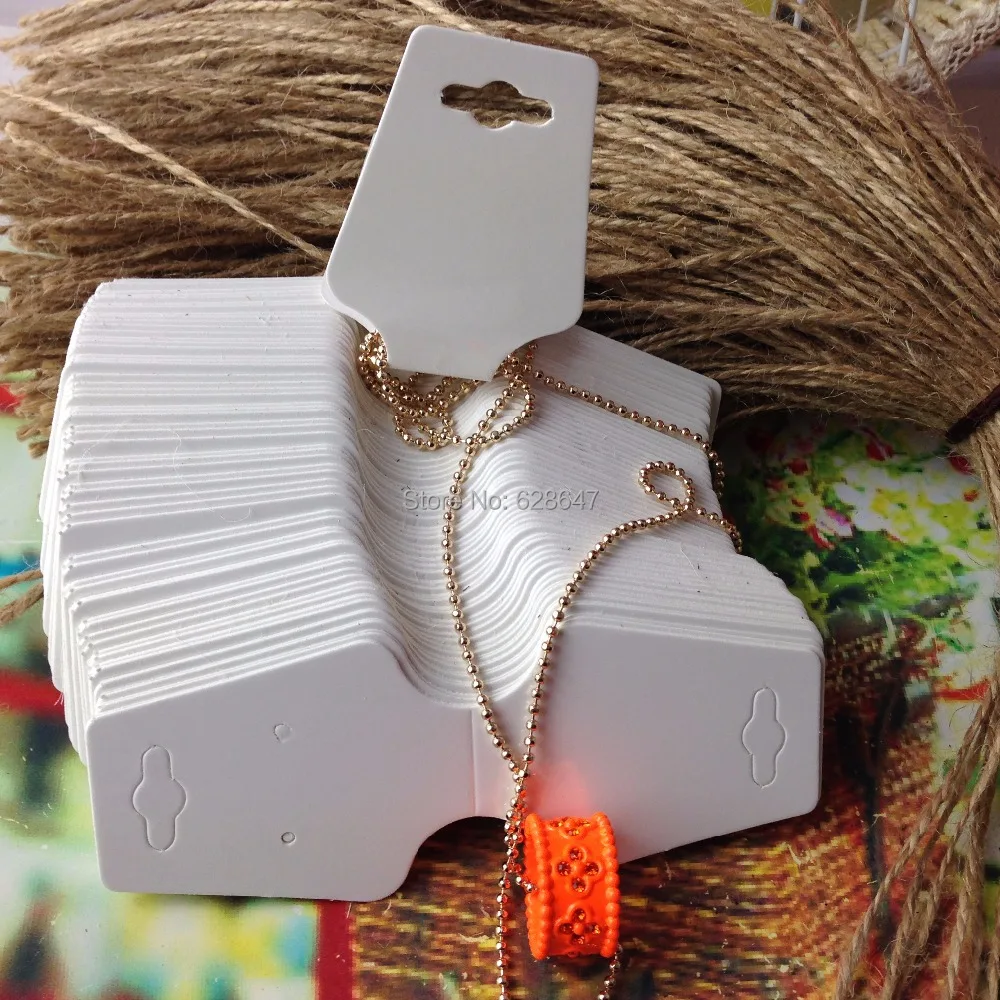 2015 New Hot Blank white Necklace Card &DIY Earring Display Cards Custom Logo MOQ: 1000 Earring Logo Printting Cost Extra