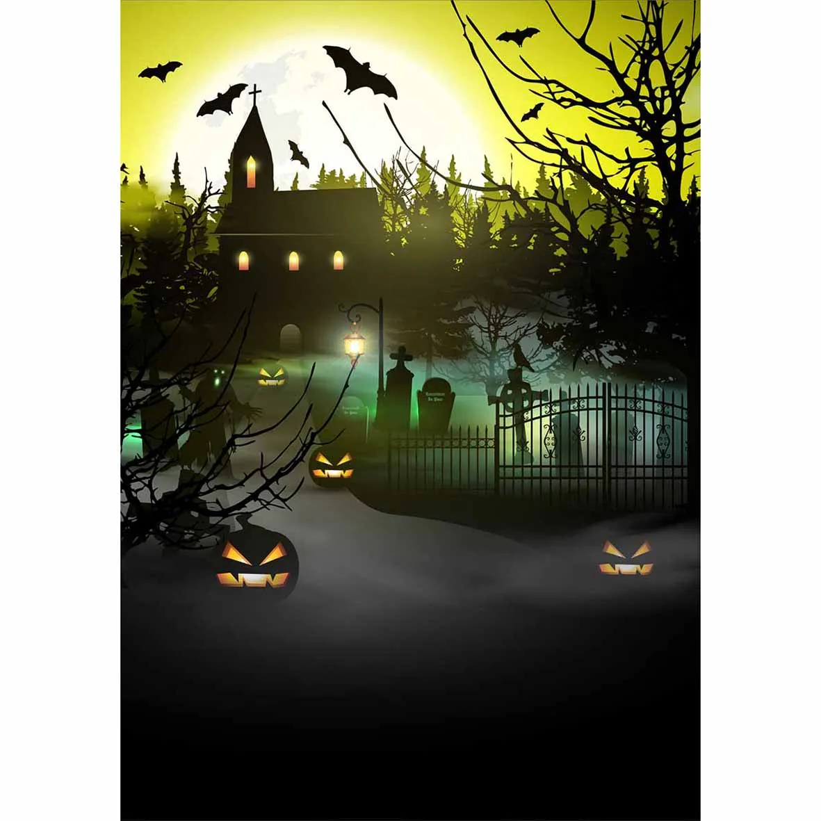 Allenjoy vinyl photographic background Cemetery Castle Bats Pumpkin Horror new backdrop photocall photo printed customize