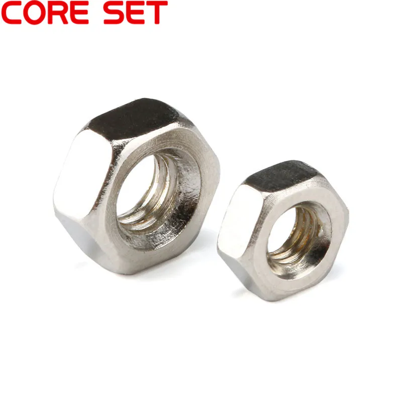 100pcs/lot Metric thread DIN934 M2 M3 M4 Steel Hex Nuts
