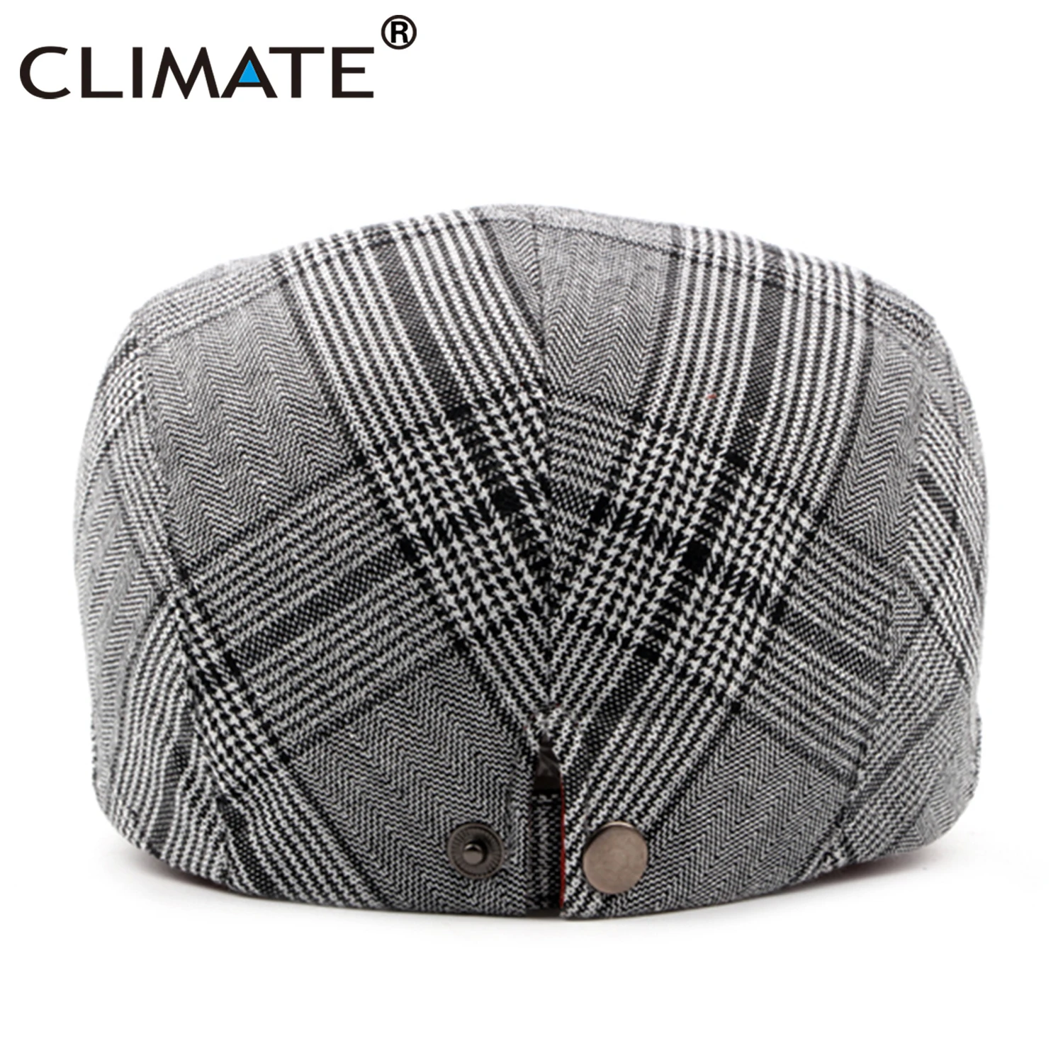 CLIMATE Men Plaid Beret Flat Cap Men Vintage Hat Berets for Men Plaid Casual British Gentleman Beret Retro Flat Caps Beret Hat