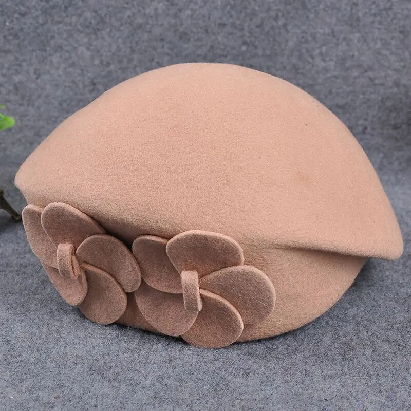 2018 Hot Female Cute British 100% Wool Felt Beret Hat Women French Lady Artist Flat Cap Bow Boina Feminino Hats For Girls Gift