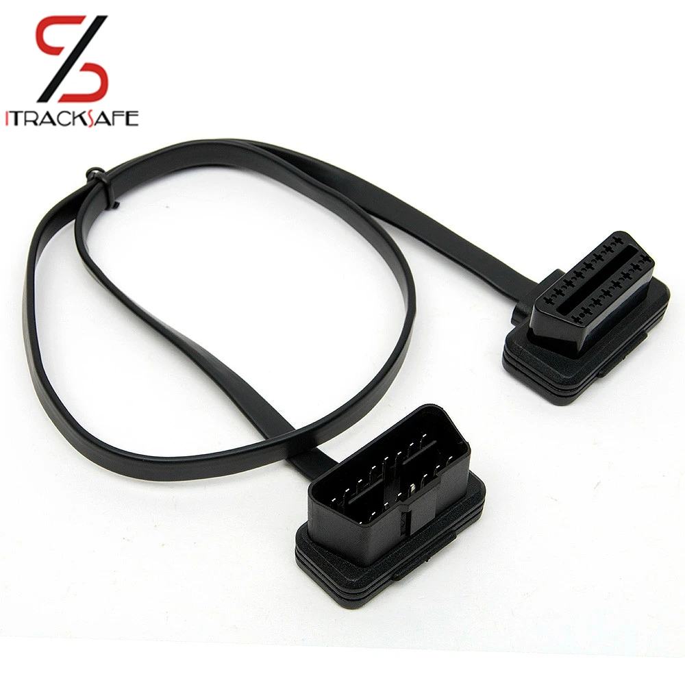 Flat Thin As Noodle OBD 2 II OBDII OBD2 16 Pin Male to Female ELM327 Diagnostic Extension Cable Wire Connector Adapter