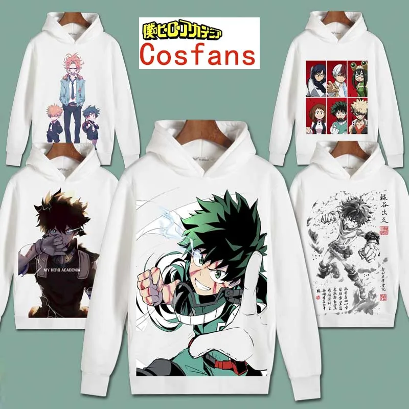 

My Hero Academia Cosplay Todoroki Shoto Pullover Sweatshirts Boku no Hero Academia Izuku Midoriya Fleece Hoodies School Uniform