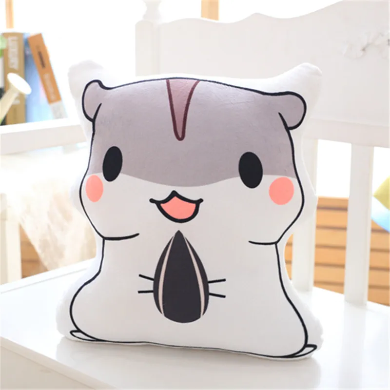 40X30CM Soft PP Cotton Stuffed Hamster Sleeping Pillows Cartoon Anime Mouse Cushions Home Plush Toys 2 Colors