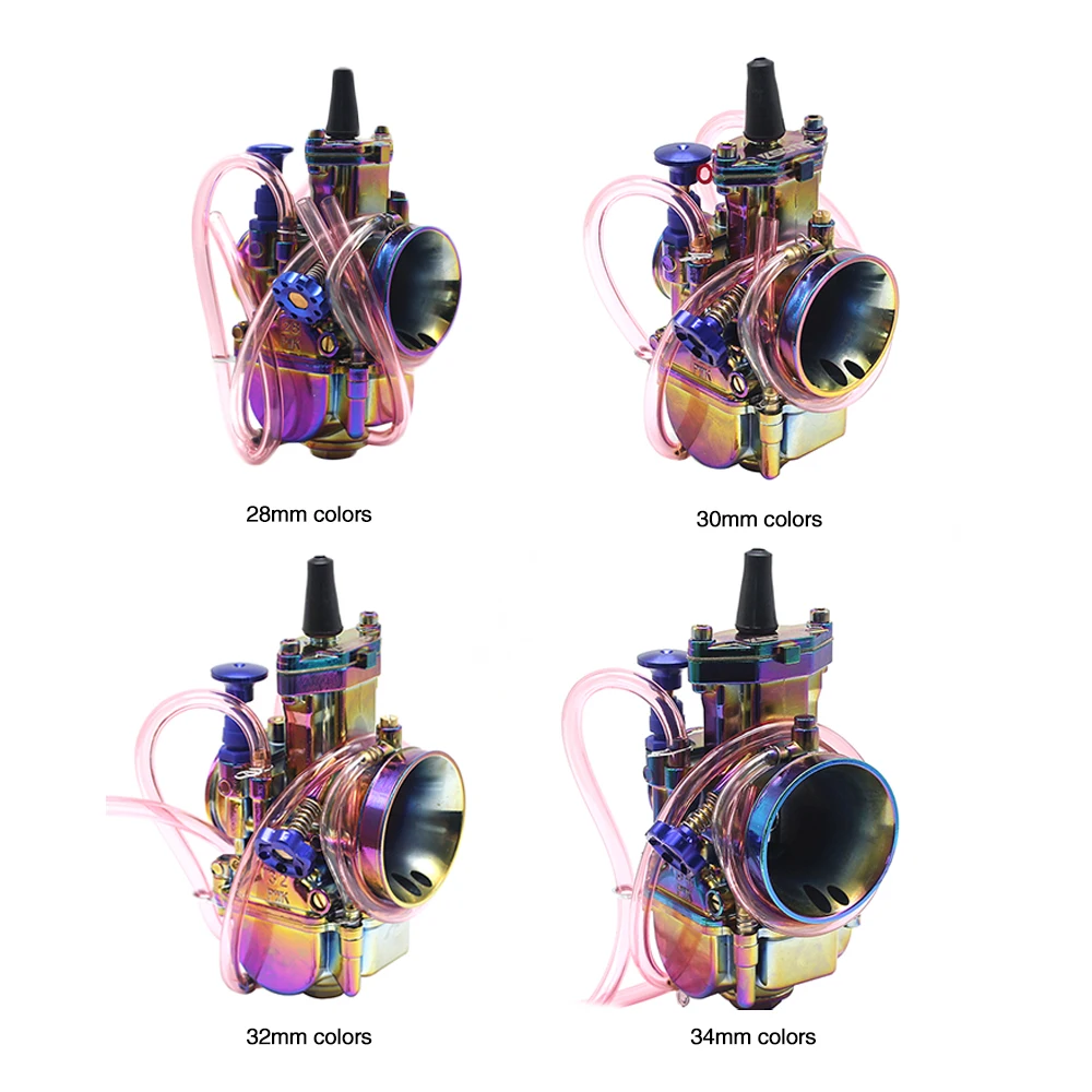 ZS MOTOS Universal Multicolor Motorcycle Carburetor 21 24 26 28 30 32 34mm Power Jet Dirt Bike 4T PWK Carburador 110/125/250cc