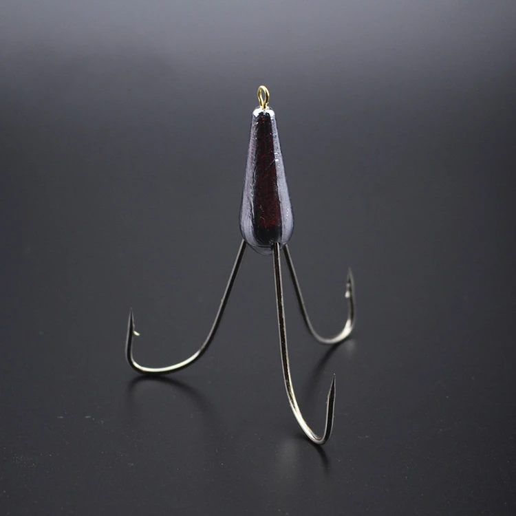 

Carbon Steel Golden Treble Hooks Four Anchor Barbed Hook Carp Fishing Bait Ultra Sharp Treble Lure Hooks Peche 50g 70g