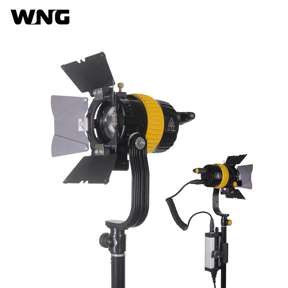 FW-500D 50W Mini Portable LED Fresnel Spot Light Continuous Video Light  for Film Camera Video Studio