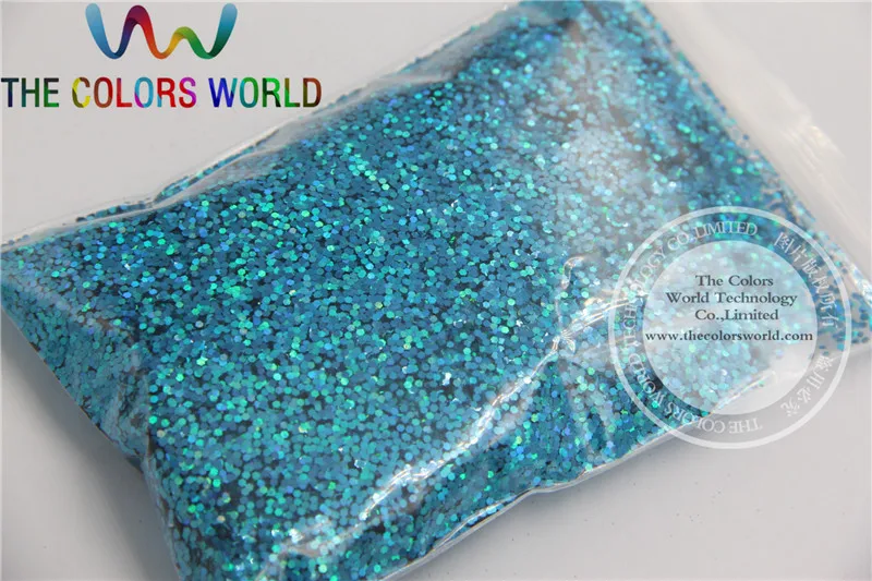 

1mm Solvent Resistant Holographic Laser Blue color Makeup Glitter Powder Eyeshadow Face Body Cosmetic dust 1 Lot =50g