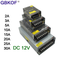 DC 12V LED strip driver Power Adapter 1A 2A 3A 5A 10A 15A 20A Switch Power Supply AC110V-220V Transformer Power 60W 78W 120W
