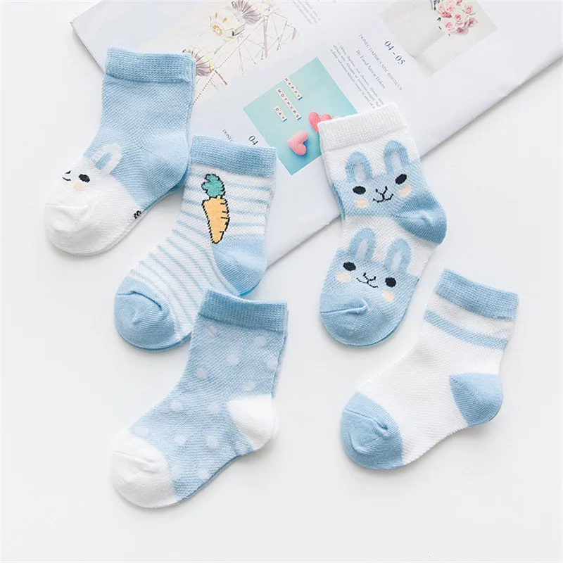 5Pairs/lot Soft Cotton Kids Socks For Girls Boys Casual Cartoon Baby Breathable Boys Girls Autumn Children\'s Socks Gifts 2022