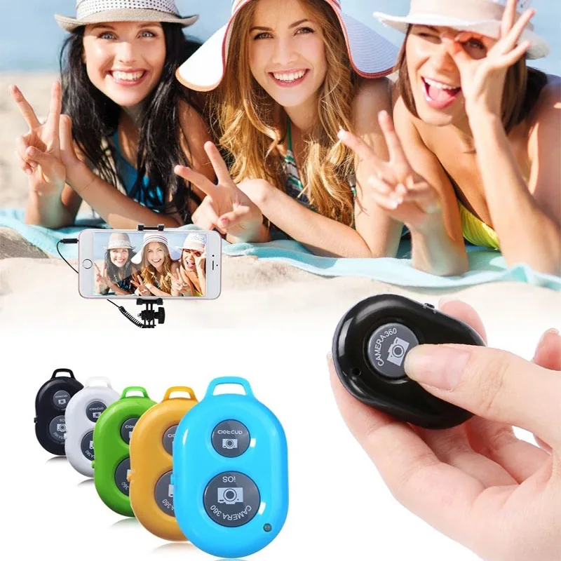 Bluetooth Remote Remote Button Camera Shutter Release Button With Battery for Selfie Camera Controller Bluetooth 4.0 for iPhone