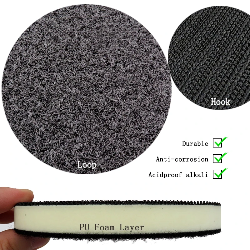 PU Foam Interface Pad para Gancho e Loop, Disco de Lixar, Backing Pad, Polimento Power Sander Acessórios, 5 ", 125mm, 6-Hole