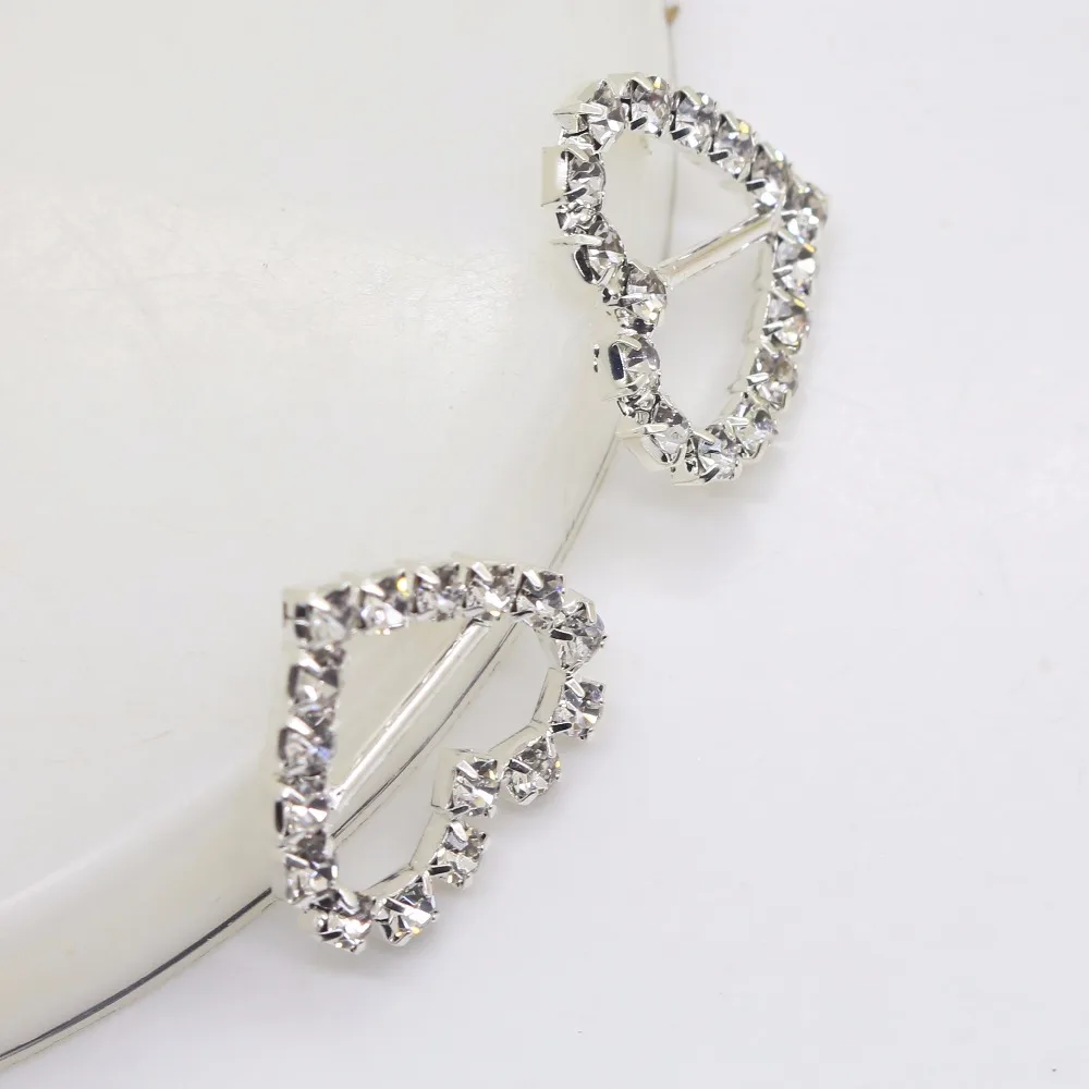 YWXINXI 10Pcs new hot sale 20*21mm heart-shaped Diy jewelry accessories rhinestone base dotted hat decoration