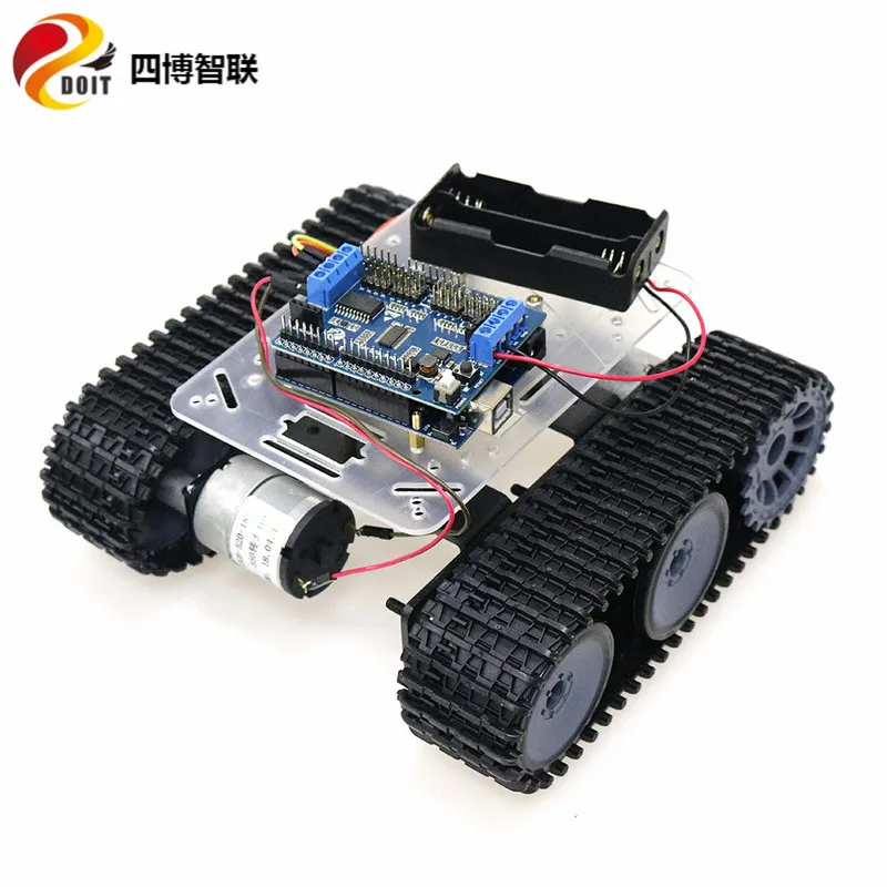 SZDOIT ESPduino V1 Control Kit+ Mini T100 Metal Tracked Crawler Tank Chassis With 33GB-520 Motor RC Robot Diy For Arduino Toy