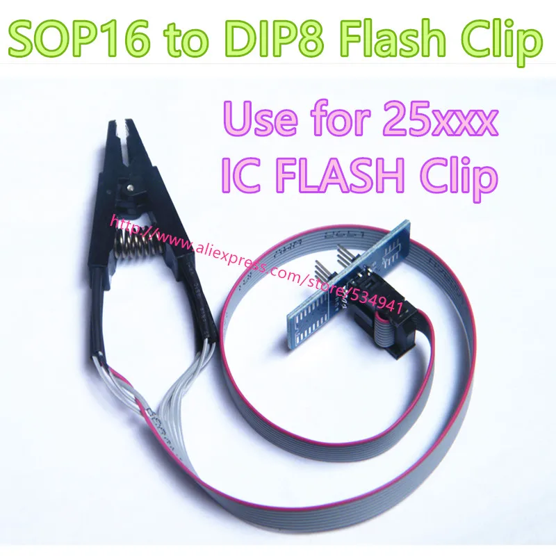 Programmer Testing Clip SOP16 SOP SOIC 16 SOIC16 Pin IC Test Clamp with cable/SOP16 to DIP8 IC Flash Clip