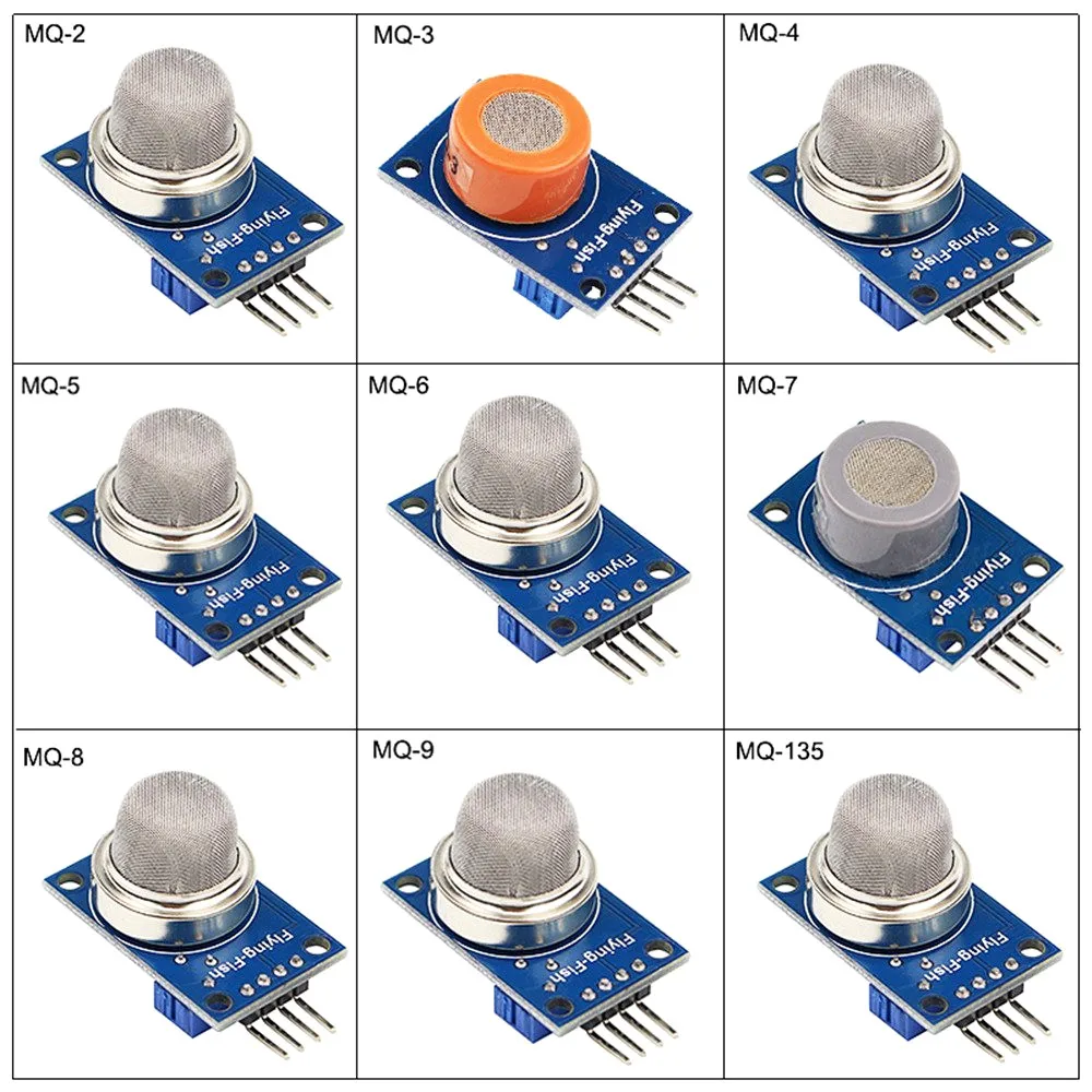สำหรับ Arduino 9 in 1 ชุดเซนเซอร์โครงการ Super Starter ชุดสำหรับตรวจจับแก๊ส MQ2/3/4 /5/6/7/8/9/135