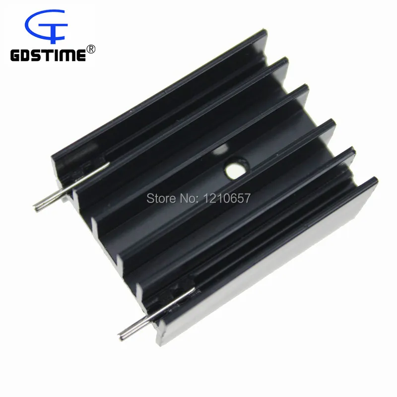 10Pieces lot 30X23X16mm Heat Sinks Transistor IC Black Anodize Aluminum Heatsink Radiator with Needle