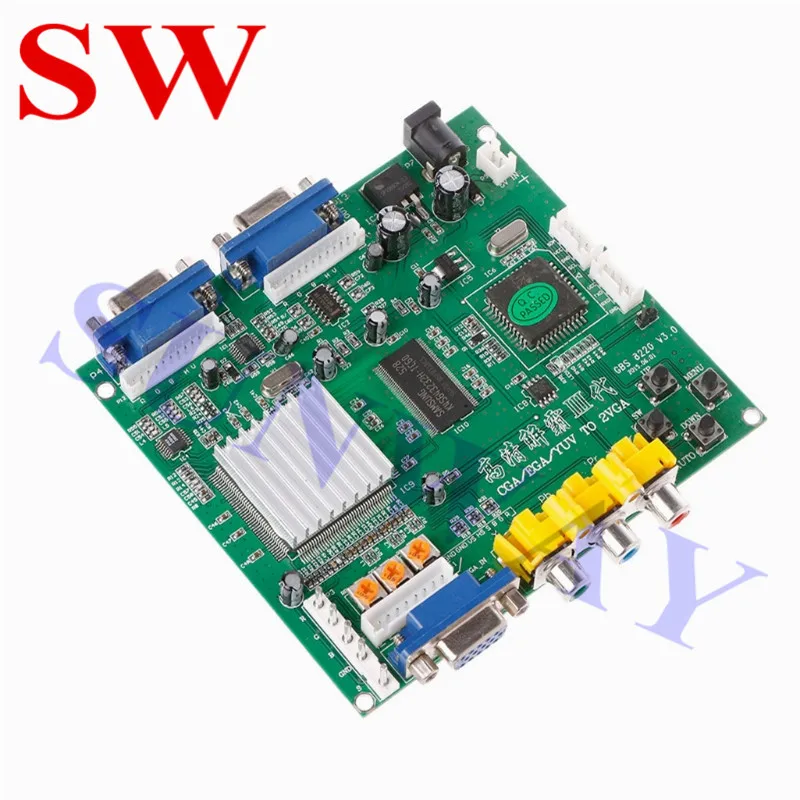 لوحة محول فيديو رقمية جديدة 24 بت RGB CGA iga YUV إلى VGA, Moudle HD9800 GBS8200 ، تدعم جميع أنواع شاشات VGA المصنفة 5