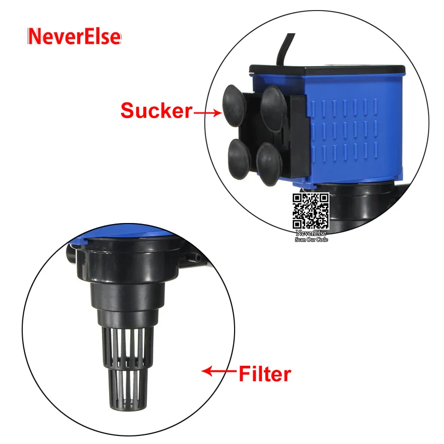 aquarium filter sponge with Pump Submersible for Fish Tank,Circulate Water Pipe set up Filter System 8/15/20/25/35/45W Pump head