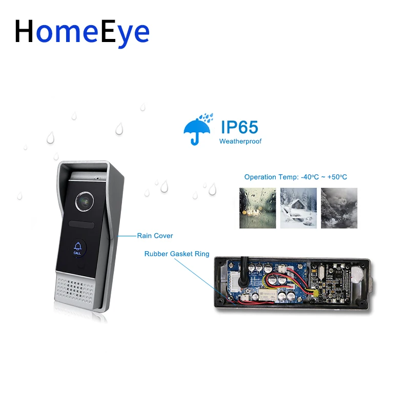 HomeEye 720P AHD Video Tür Telefon Video Intercom Startseite Access Control System Regendicht Motion Erkennung OSD Menü Touch-Taste 1-2