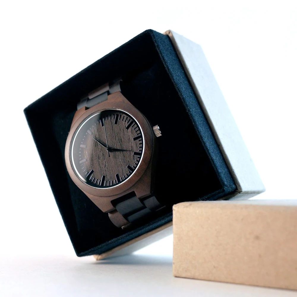 Zu Meinem Verlobten-Gravierte Holz Uhr Als Zusammen Gibt Mir Life'S Beste Ansichten Japan Automatische Quarz Uhren Handgelenk Holz männer uhr