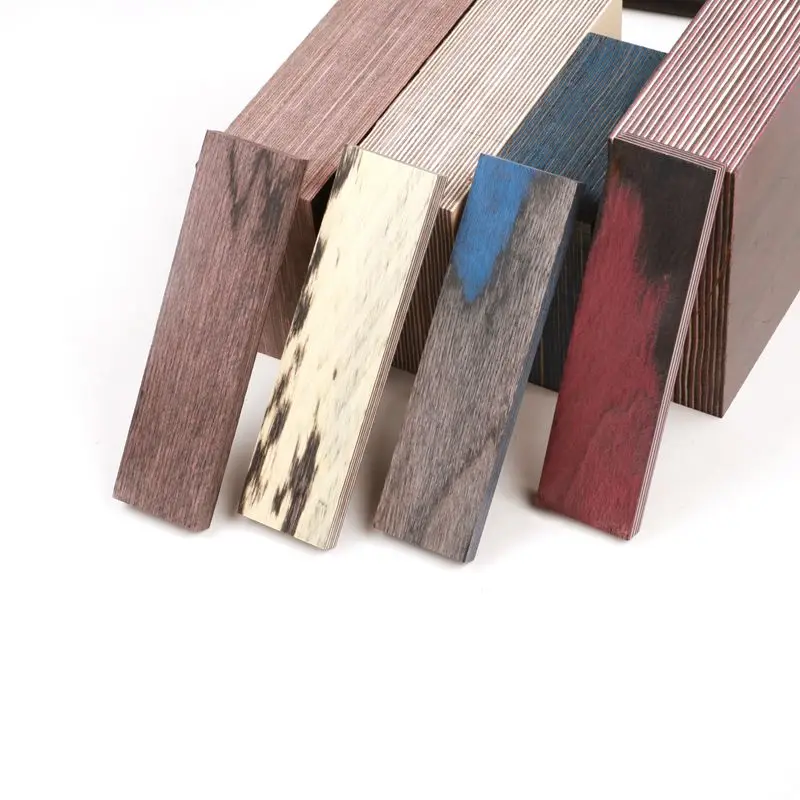 2pcs Knife handle material wood handle scales laminated color wood knife DIY making 120x40x10mm