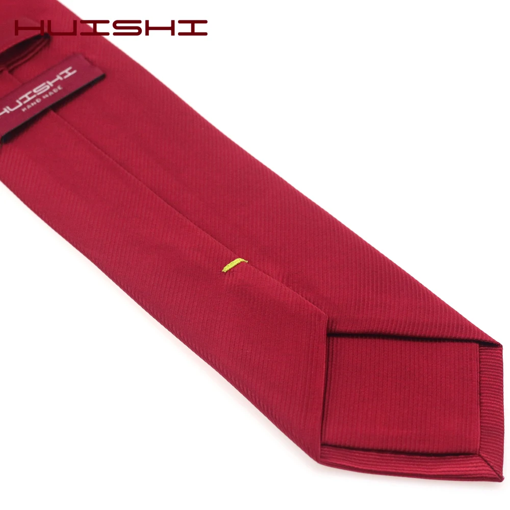 HUISHI New Wedding Men Ties Red Wine Striped Fashion Designer Tie Slim For Men Business 8cm 6cm Plaid Jacquard Woven Necktie