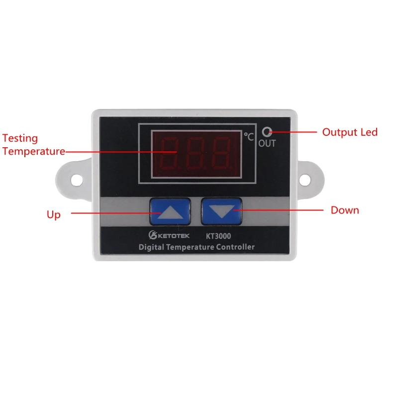 AC 220V 10A Digital Thermostat Temperature Regulator Controller Microcomputer Temperature Control Switch DC 12V 24V