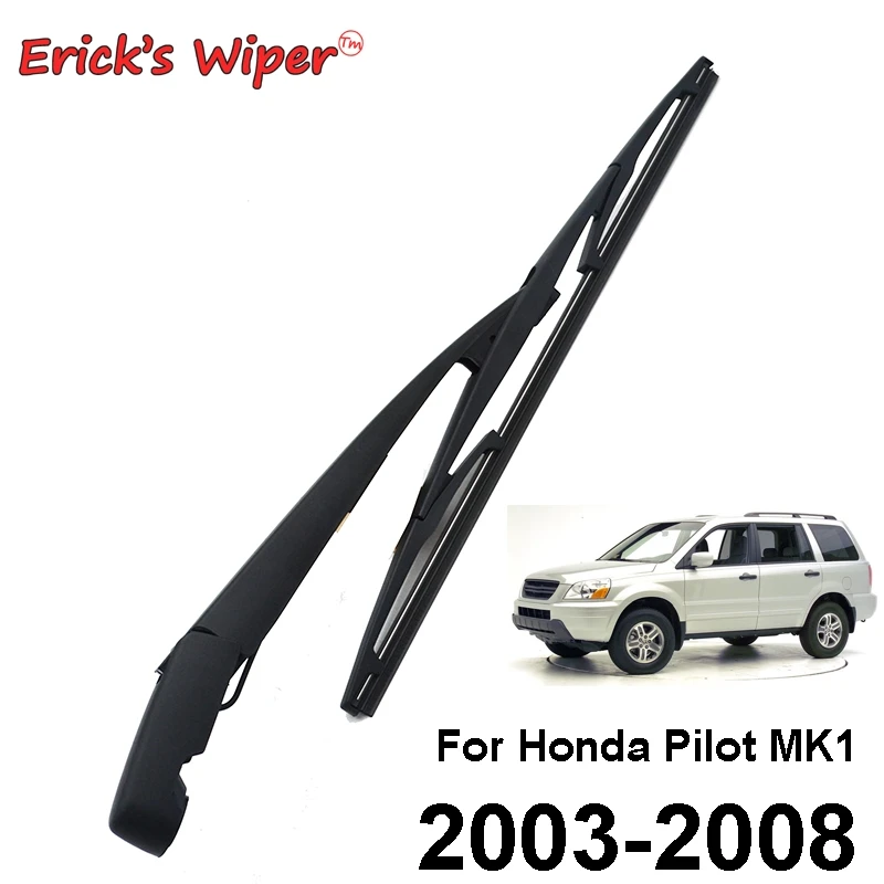 

Erick's Wiper 14" Rear Wiper Blade Arm Set Kit For Honda Pilot MK1 2003 - 2008 Windshield Windscreen Tailgate Window Rain Brush