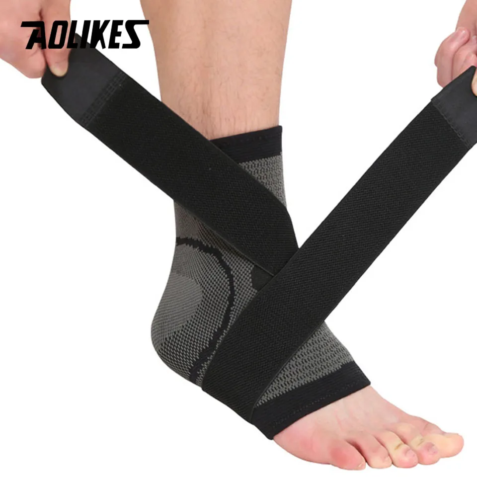 1PCS Elastic Bandage Support Ankle Protector For Sport Gym Ankle Brace With Strap Belt achilles tendon retainer Foot Guard