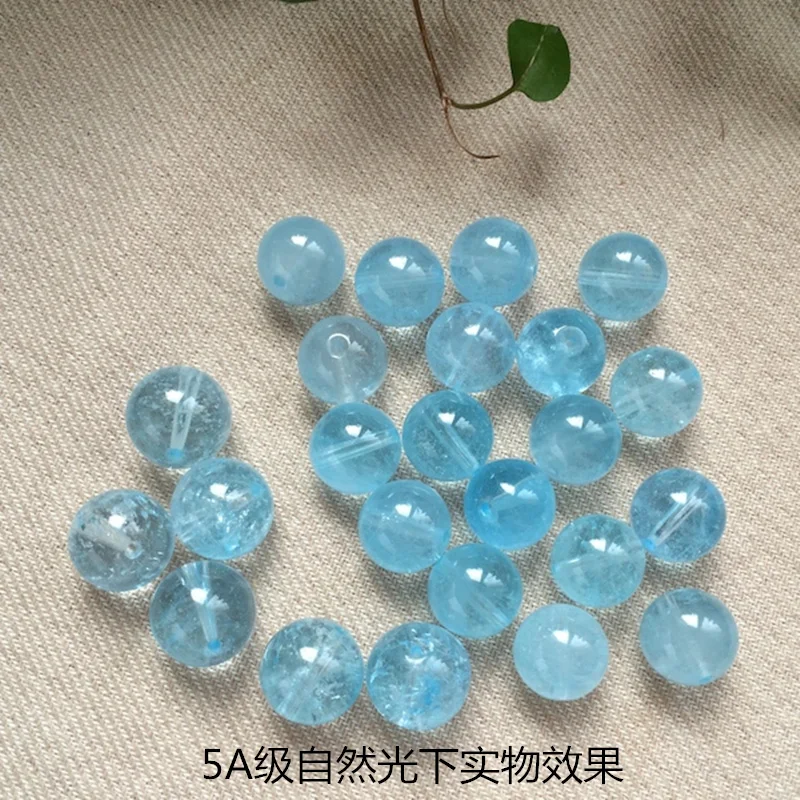one PIECE loose beads blue Topaz round   for DIY jewelry making FPPJ wholesale beads nature gem stone