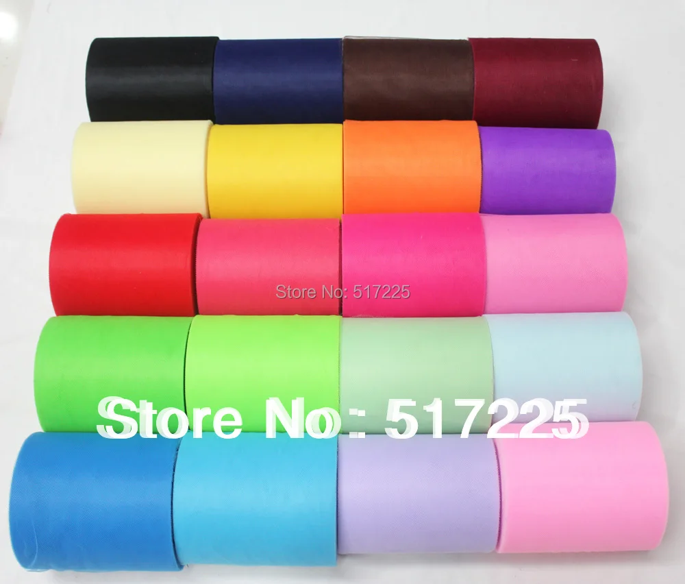 6 inch * 100 yards 6 rolls/package can mix colors tulle 15cm 100% Polyester mesh tulle fabric spool tulle