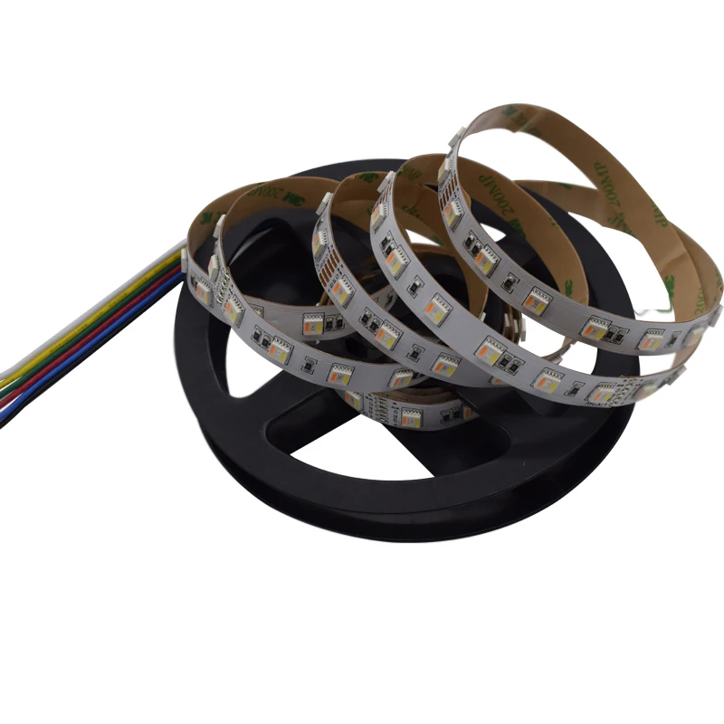 5mX Hot sales colorful 5050SMD RGB+WW +CW 5 in 1 color flexible LED strip light 60led/m DC24V input